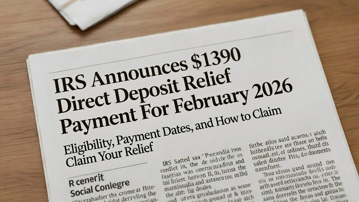 $1390 Direct Deposit Relief Payment For February 2026