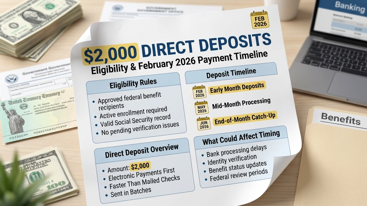 $2000 Direct Deposits Feb 2026