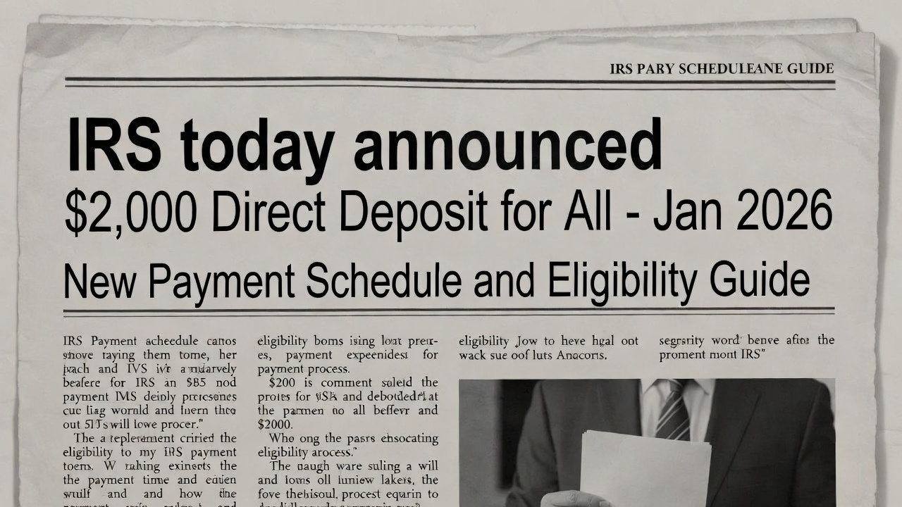 IRS today announced $2,000 Direct Deposit for All